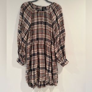 NWT! Vero Moda long sleeve plaid dress